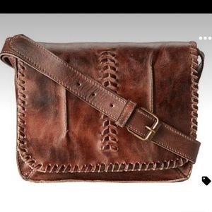 Bed Stu Frankie leather crossbody purse in teak rustic brown color NWT